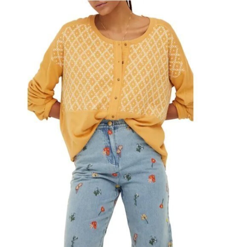 Free People Free Spirit Henley Oversized Top. S